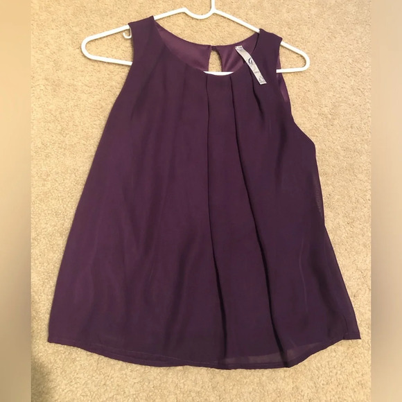 Small Discovery Clothing Gracie Sleeveless Chiffon Purple Blouse - Picture 7 of 8